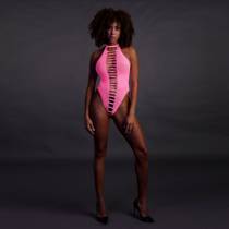 NECKHOLDER-BODY + RIEMCHEN NEONROSA