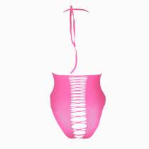 NECKHOLDER-BODY + RIEMCHEN NEONROSA