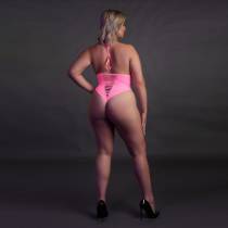 NECKHOLDER-BODY + RIEMCHEN NEONROSA