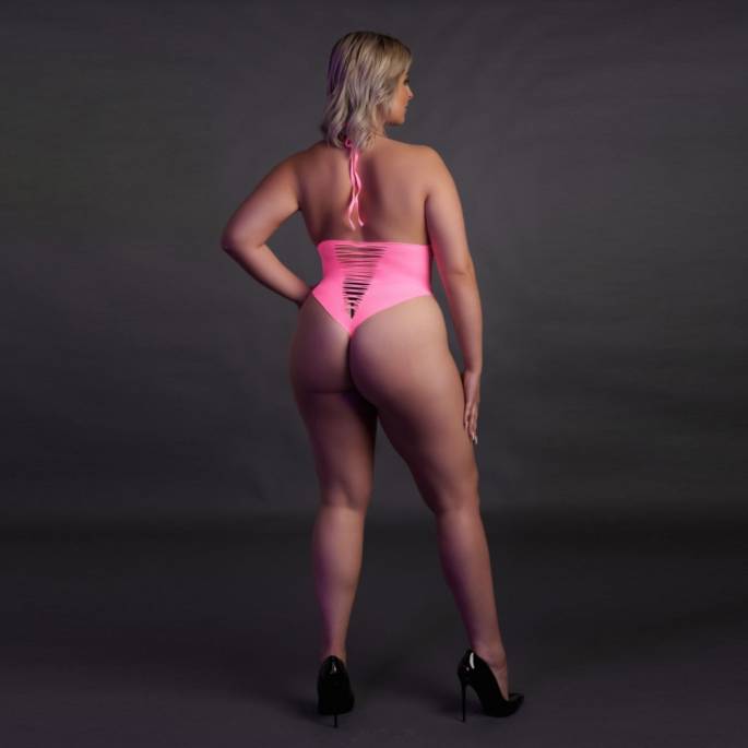 NECKHOLDER-BODY + RIEMCHEN NEONROSA