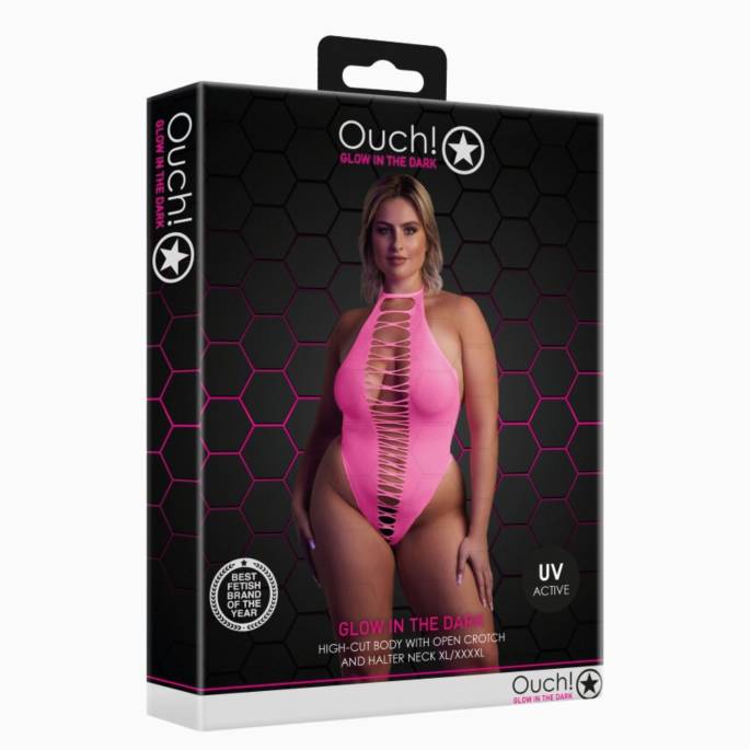 NECKHOLDER-BODY + RIEMCHEN NEONROSA