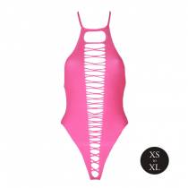 NECKHOLDER-BODY + RIEMCHEN NEONROSA
