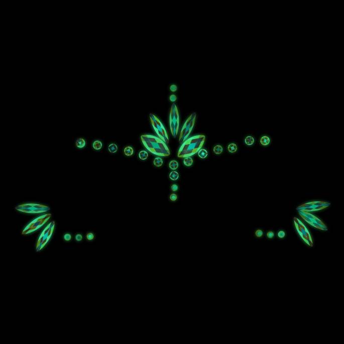 STRASS-STICKER GESICHT - GLOW IN THE DARK