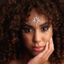 STRASS-STICKER GESICHT - GLOW IN THE DARK