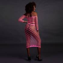 2STÜCK ROCK + TOP BREIT NETZ NEONROSA