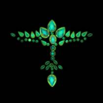 STRASS-STICKER DEKOLLETÉ - GLOW IN THE DARK