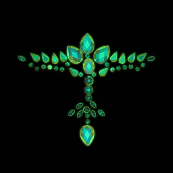 STRASS-STICKER DEKOLLETÉ - GLOW IN THE DARK