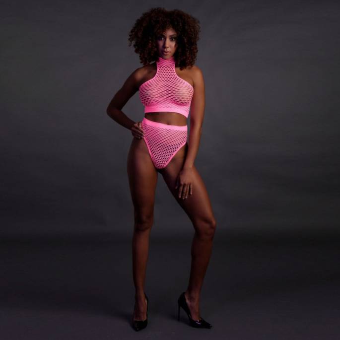 2STÜCK NETZSTOFF NEONPINK