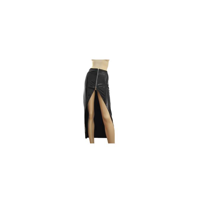 LONG VINYL SKIRT + ZIP FACE