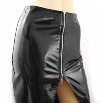 LONG VINYL SKIRT + ZIP FACE