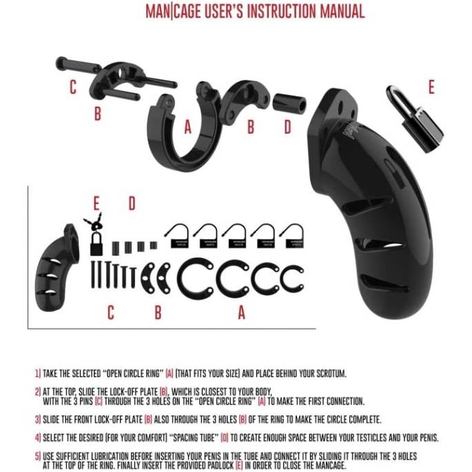 CAGE DE CHASTETÉ 6 - 14CM - NOIR