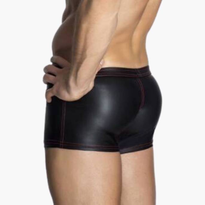 BOXERSHORTS WETLOOK ZIP ROT
