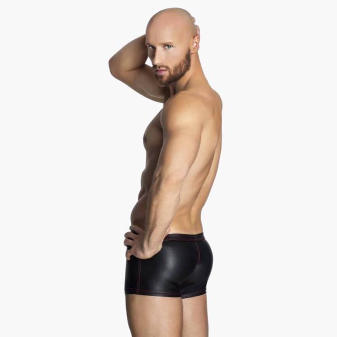 BOXERSHORTS WETLOOK ZIP ROT