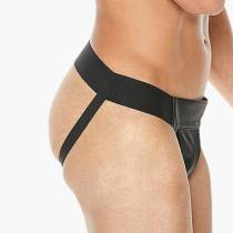 JOCSKSTRAP CUIR NOIR