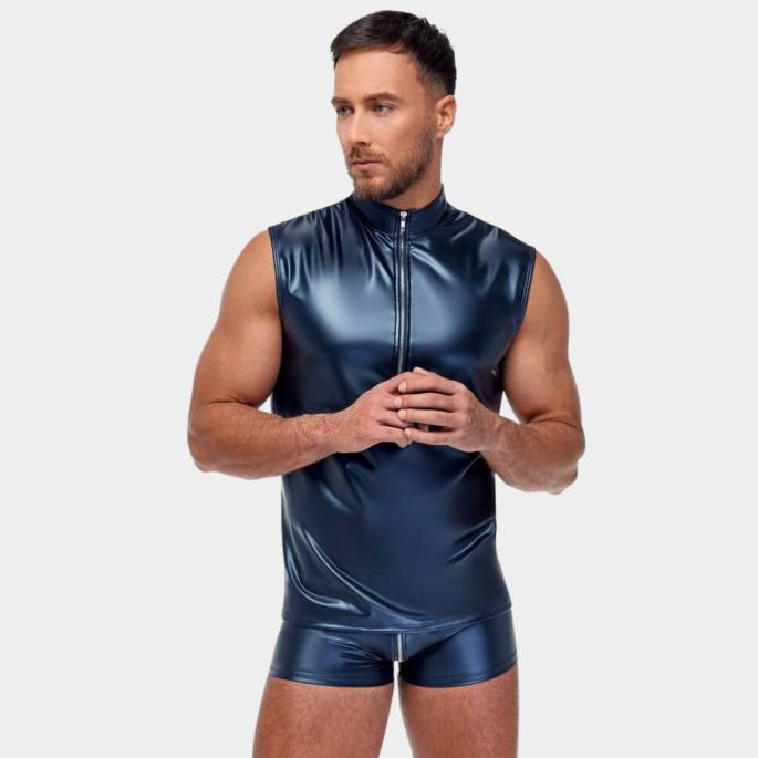 T-SHIRT SANS MANCHE BLEU ELECTRIQUE