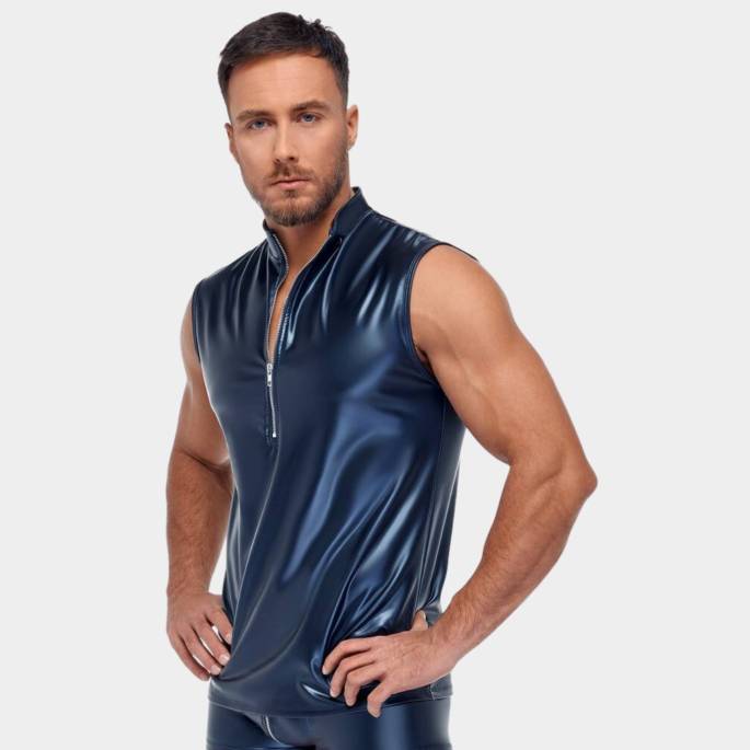 T-SHIRT SANS MANCHE BLEU ELECTRIQUE