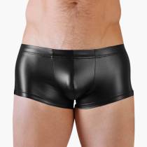 BOXERSHORTS WETLOOK SCHWARZ NEK