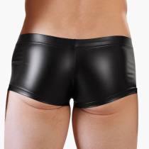 BOXERSHORTS WETLOOK SCHWARZ NEK