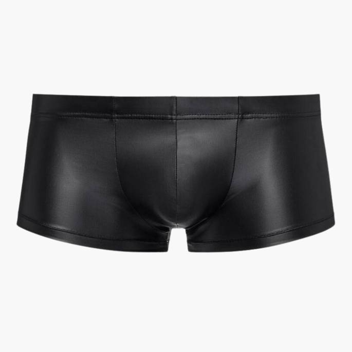 BOXERSHORTS WETLOOK SCHWARZ NEK