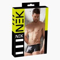 BOXERSHORTS WETLOOK SCHWARZ NEK
