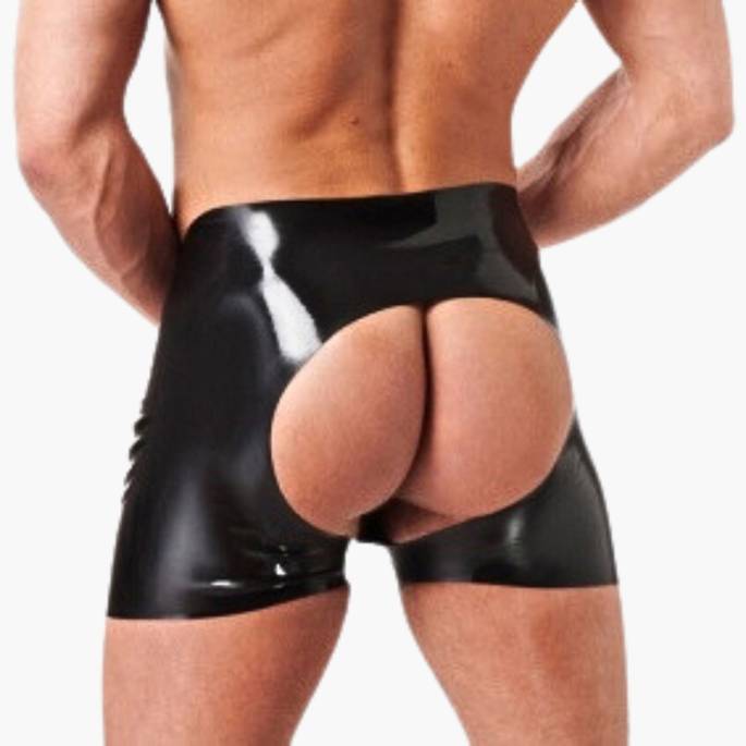 Latex-Shorts für Männer mit nacktem Hintern