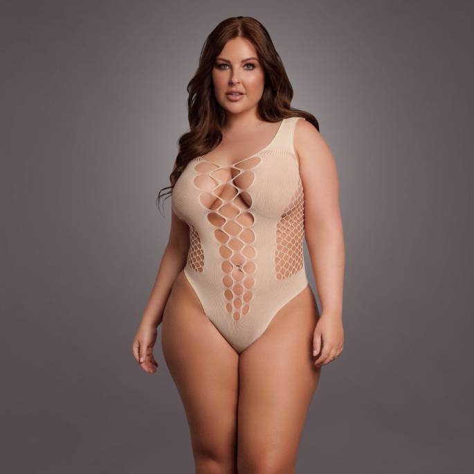 LE DÉSIR-BODY BEIGE OUVERTURES OEILLETS