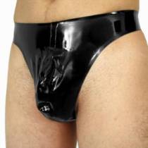 STRING MÄNNER LATEX SCHWARZ