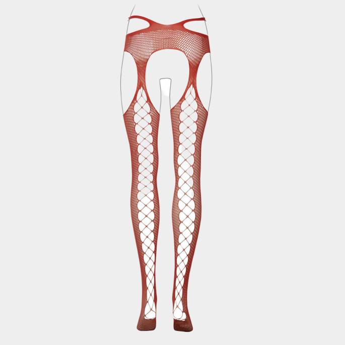 LE DÉSIR-NETZSTRUMPFHOSEN KORALLE RIEMEN