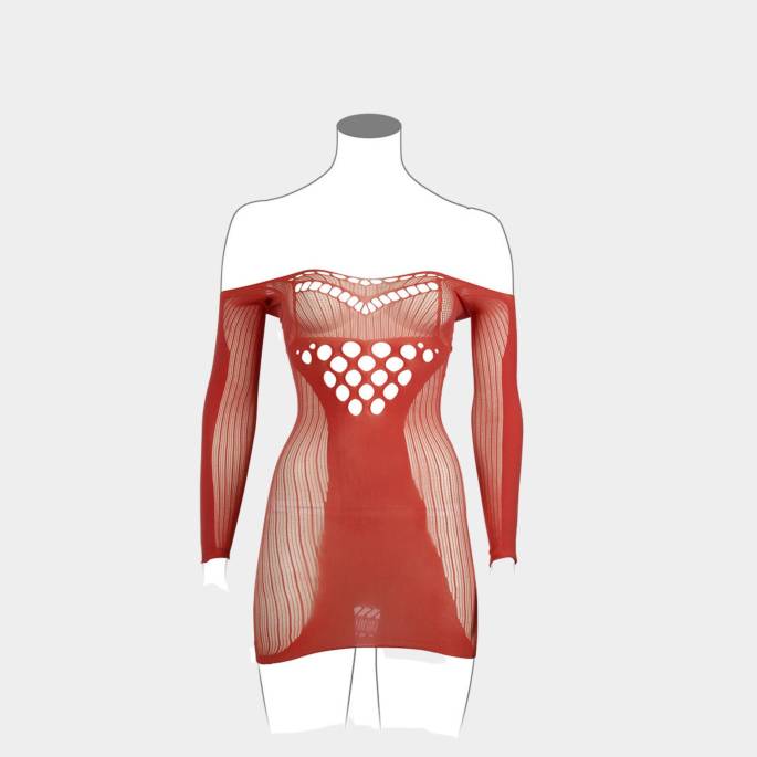 DER WUNSCH-SEXY KORALLEN KLEID LANGÄRMELIG