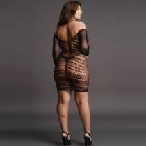 DER WUNSCH-SEXY SCHWARZES KLEID MIT LANGEN ÄRMELN