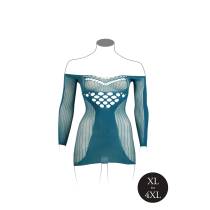 DER WUNSCH-SEXY BLAUES KLEID MIT LANGEN ÄRMELN