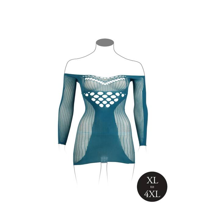 DER WUNSCH-SEXY BLAUES KLEID MIT LANGEN ÄRMELN