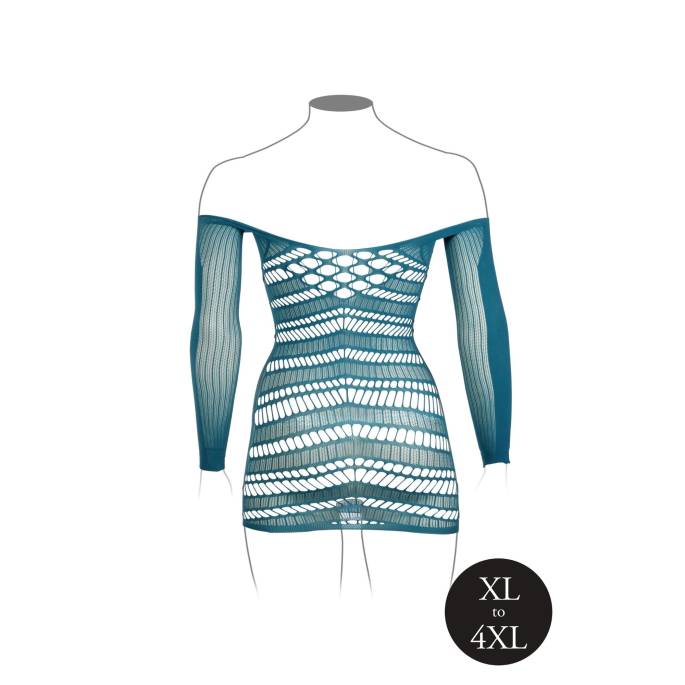 DER WUNSCH-SEXY BLAUES KLEID MIT LANGEN ÄRMELN