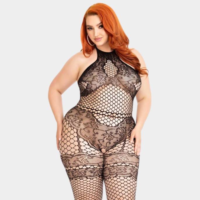 NETZ-BODYSTOCKING AUS FALSCHER SPITZE