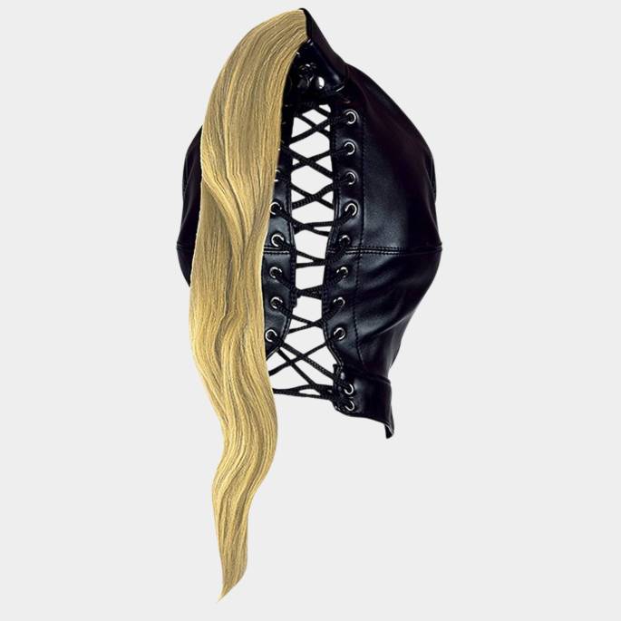 KAPUZE AUS BLONDEM PFERDESCHWANZIMITAT