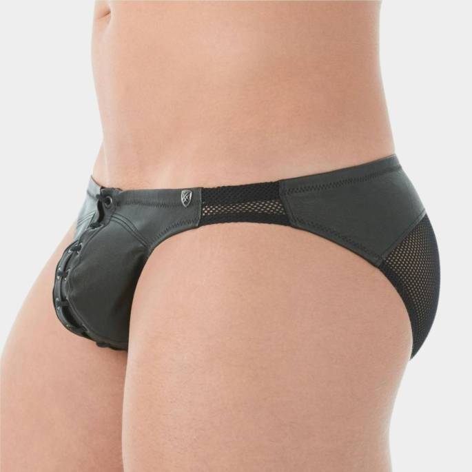 GREGG - SLIP PLAYER SCHWARZ KUNSTLEDER + SCHNÜRSENKEL