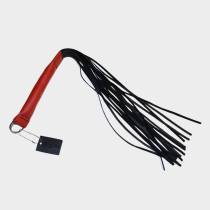 MARTINET CUIR NOIR MANCHE ROUGE COUSU