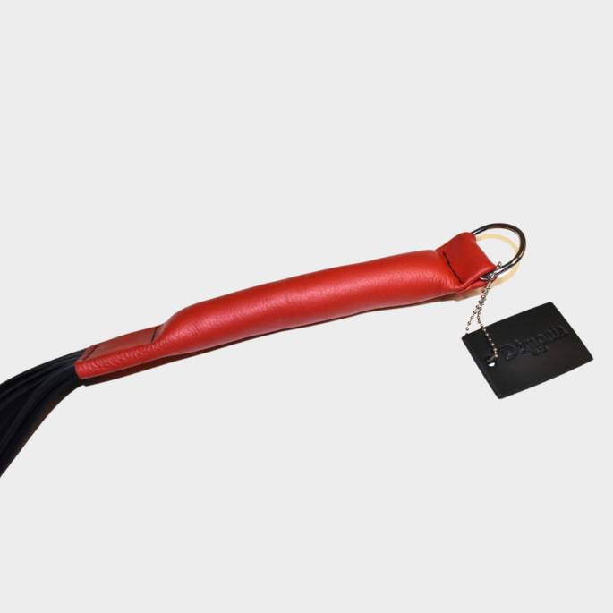 MARTINET CUIR NOIR MANCHE ROUGE COUSU
