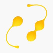 SET MIT 2 GELBEN GEISHA-KUGELN AUS SILIKON