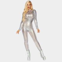 LASERCUT CATSUIT SILBER