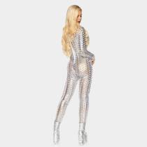 CATSUIT LASERCUT ARGENTÉ