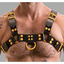 LEDERGESCHIRR SCHWARZ / GELB