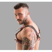 LEDERGESCHIRR SCHWARZ / ROT