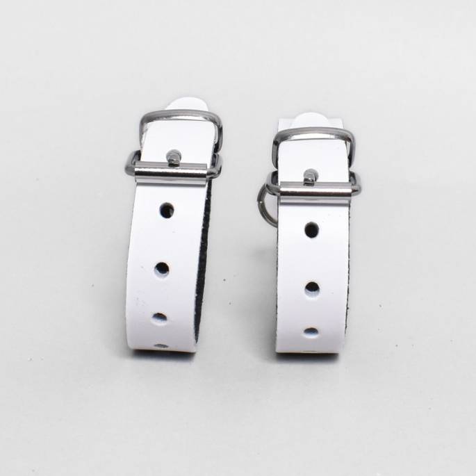 BRACELETS-MENOTTES BLANC BOUCLE