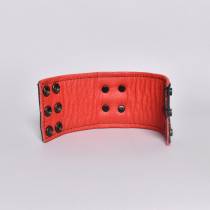 Bracelet large noir/rouge boucle