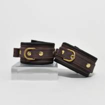 Chevillères cuir marron / doré
