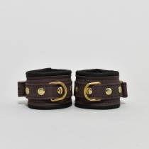 Menottes cuir marron / doré