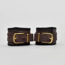 MENOTTES CUIR MARRON / DORÉ