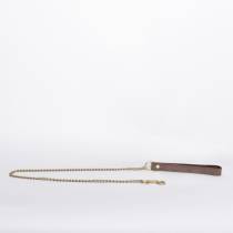 BRAUNE LEDERLEINE MIT GOLDENER KETTE