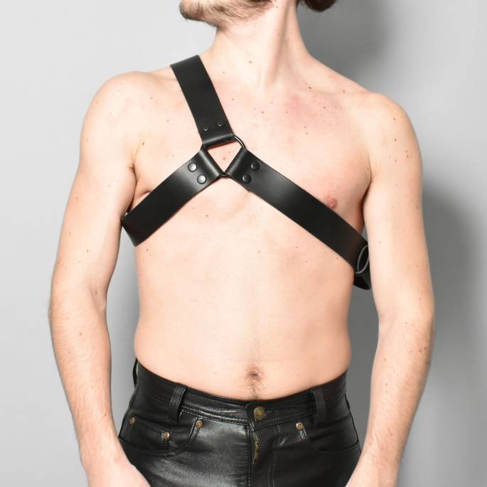 Y"-Geschirr aus Leder Total Black